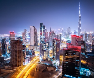 L'architecture de Dubai vue du ciel