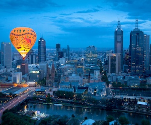 Survol de Melbourne en montgolfière